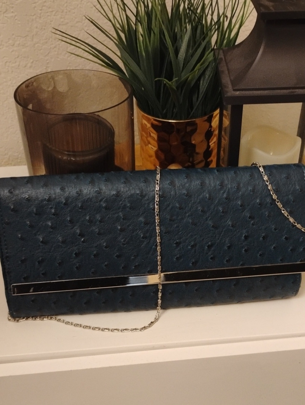 Faux Crocodile Clutch